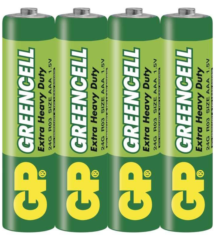 Batéria zinkochloridová GP Greencell AAA (R03), 4 ks