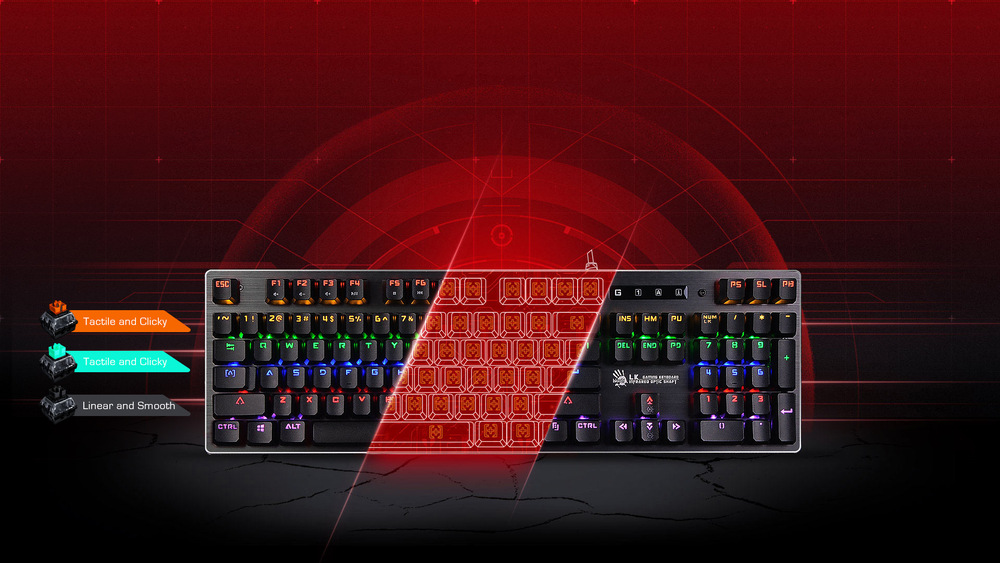 Klávesnica A4Tech Bloody B760, Green Switch, USB, CZ/SK layout čierna Klávesnica A4Tech Bloody B760, Green Switch, USB, CZ/SK layout čierna