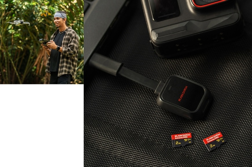 Pamäťová karta SANDISK Micro SDXC Extreme Pro 256GB UHS-I U3 (250R/170W) + SD apaptér Čítačka kariet s pamäťovými kartami microSD na pracovnom stole