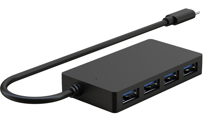 USB Hub WG USB-C/4x USB 3.0 čierny