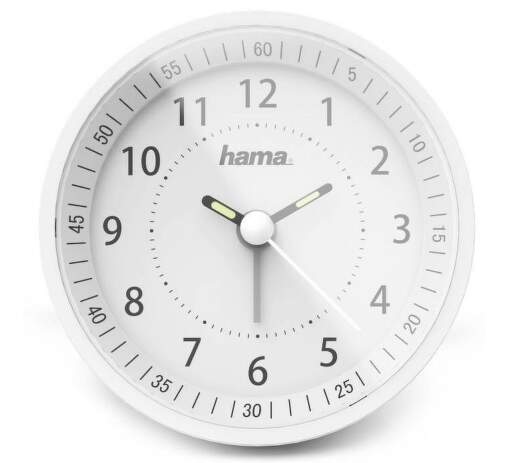 Budík Hama Roundly biely