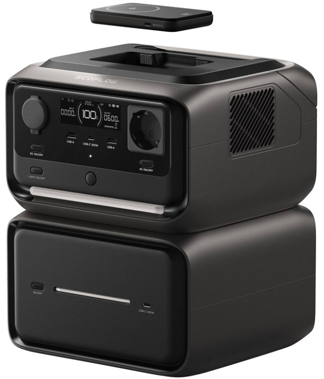 Nabíjacia stanica EcoFlow RIVER 3 Max Plus Wireless - čierna