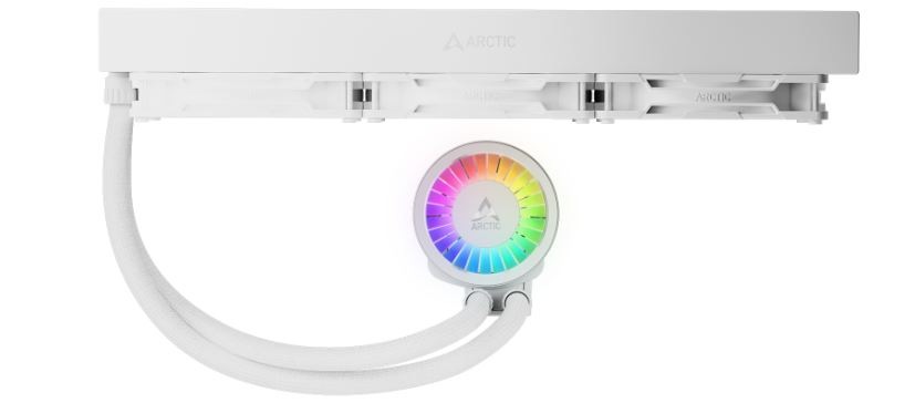 Vodný chladič Arctic Cooling Liquid Freezer III Pro 420 ARGB White pohľad zhora