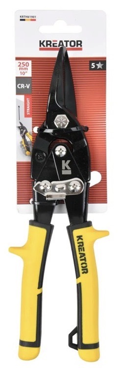 Nožnice na plech Kreator s dĺžkou 250 mm, rovný strih
