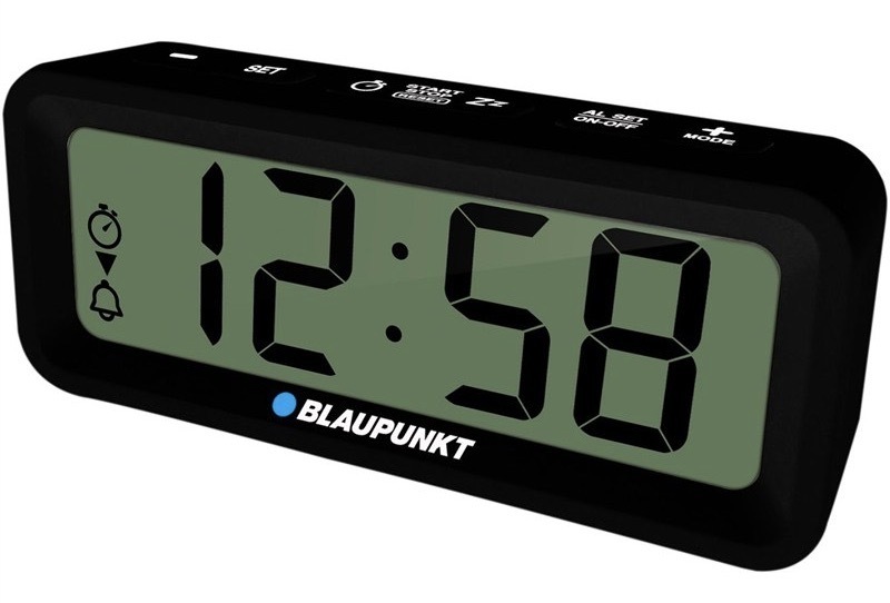 Budík Blaupunkt s magnetickou stranou, čierna farba