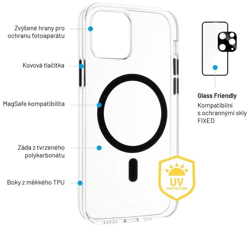 Kryt na mobil FIXED MagPurity s podporou MagSafe na Apple iPhone 13 priehľadný