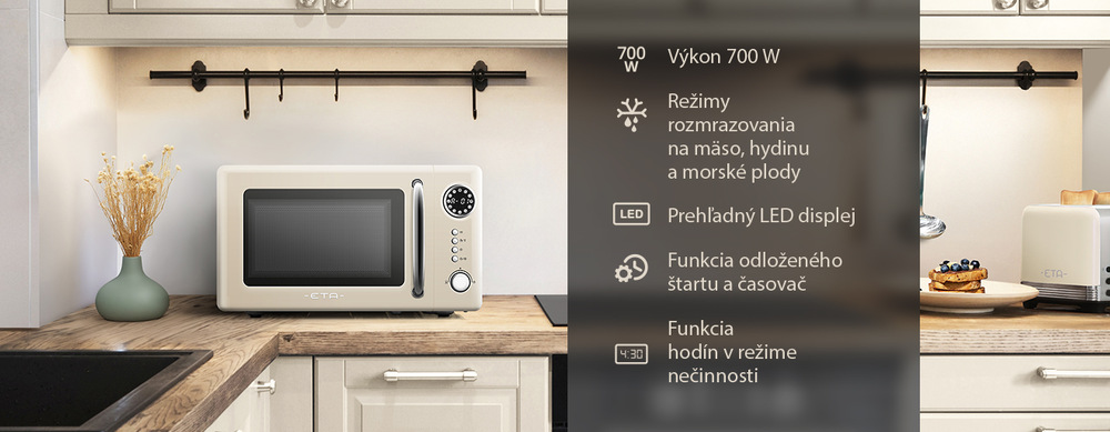 Mikrovlnná rúra ETA Storio 321090040 béžová Mikrovlnná rúra ETA Storio 321090040 béžová