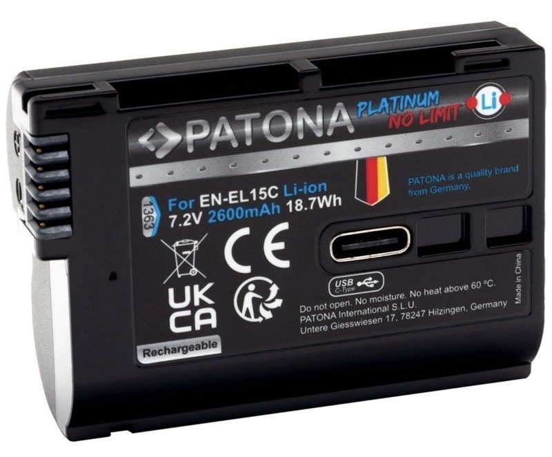 Batéria PATONA s kapacitou 2 600 mAh, pre fotoaparáty Nikon