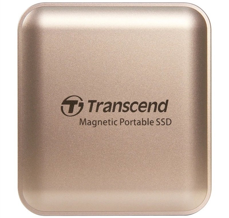 Externý disk Transcend ESD420G 1TB, USB Type C Gen2×2, Magsafe, zlatá farba.