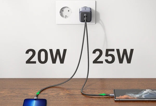 Nabíjačka do siete UGREEN Nexode 2x USB-C PD, 45W sivá Ugreen Nexode USB-C + USB-C, 45W PD