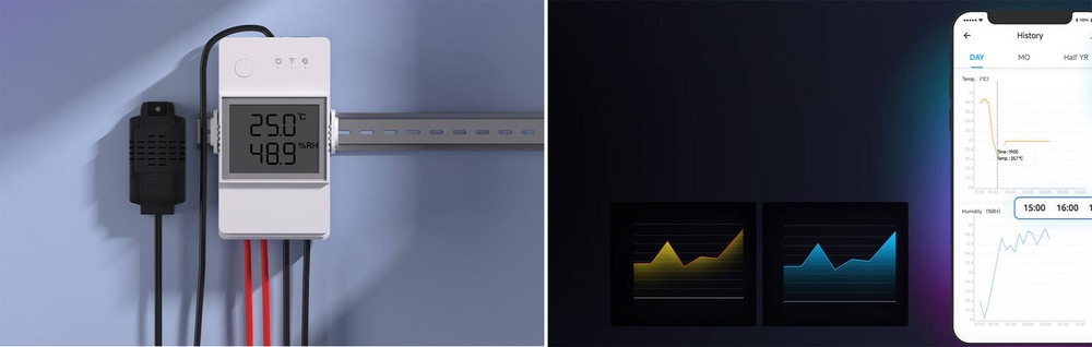 Modul Sonoff TH Elite Wifi Switch THR320D s funkciou merania teploty a vlhkosti Sonoff THR320D