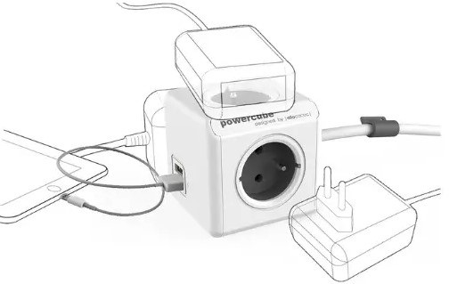 Kábel predlžovací Cubenest Powercube Extended USB PD 20W, USB, USB-C, 4x zásuvka, 1,5m biely/zelený Kábel predlžovací Cubenest Powercube Extended USB PD 20W, USB, USB-C, 4x zásuvka, 1,5m biely/zelený