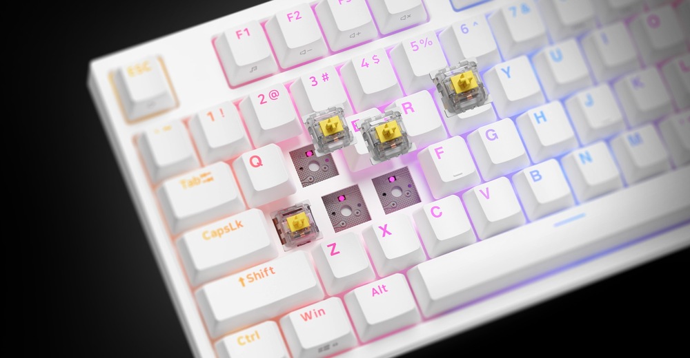 Klávesnica Genesis THOR 404 TKL, RGB, US layout, Gateron Yellow Pro biela Genesis THOR 404 RGB US Gateron Yellow Pro