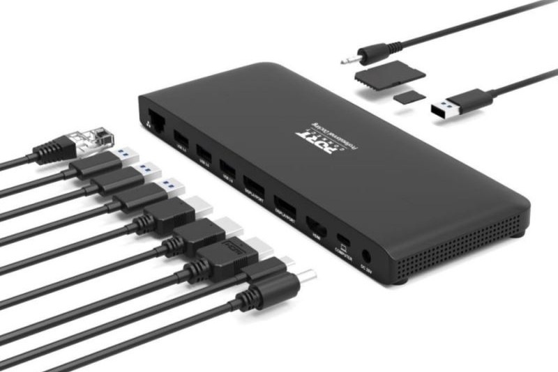 Dokovacia stanica PORT CONNECT USB-C, 2x4K čierna