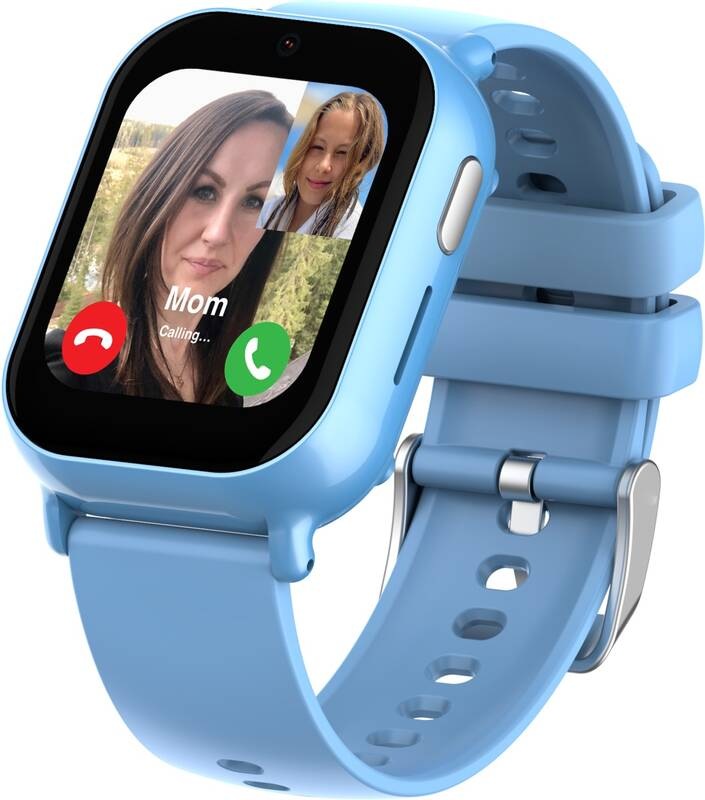 Inteligentné hodinky Carneo GuardKid+ 4G Buddy modré Detské chytré hodinky Carneo GuardKid+ 4G Buddy pri 4G videohovore s rodičom priamo na displeji hodiniek
