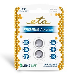 Batéria alkalická LR41, 2 kusy