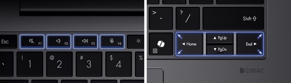 Detail vybraných klávesov na laptope Asus ExpertBook P3 G2