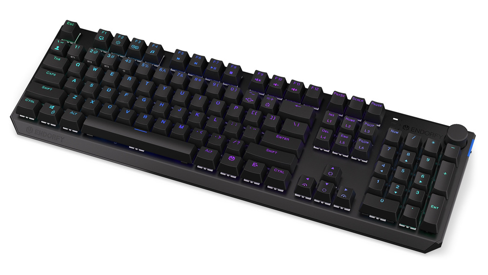 Klávesnica ENDORFY Thock TKL Wireless Red switche, US layout, RGB čierna