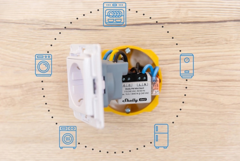 Modul Shelly Gen3 PM Mini, spínací modul, WiFi Modul Shelly Gen3 PM Mini, spínací modul, WiFi