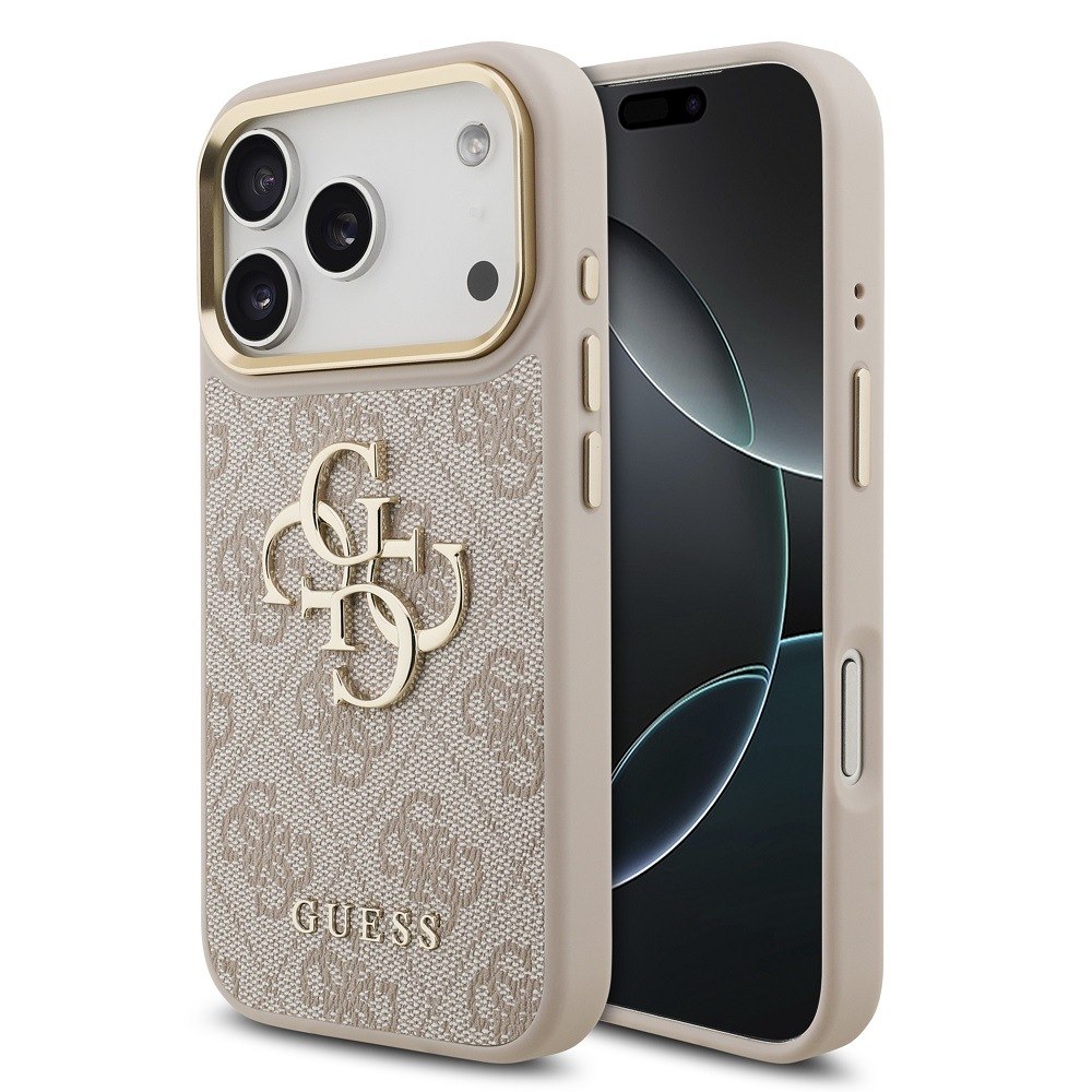 Kryt na mobil Guess PU Leather 4G Metal Logo Gold Frame MagSafe na Apple iPhone 17 Pro ružový Kryt na mobil Guess PU Leather 4G Metal Logo Gold Frame MagSafe na Apple iPhone 17 Pro ružový