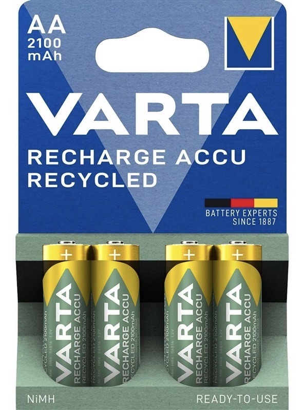 Batéria nabíjacia Varta Recharge Accu Recycled, AA,Ni-Mh, 2100mAh, 4ks