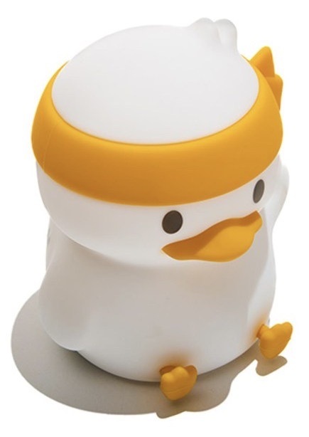 Detská LED lampička Muitomas Duck v bielej a žltej farbe, kvalitný silikón