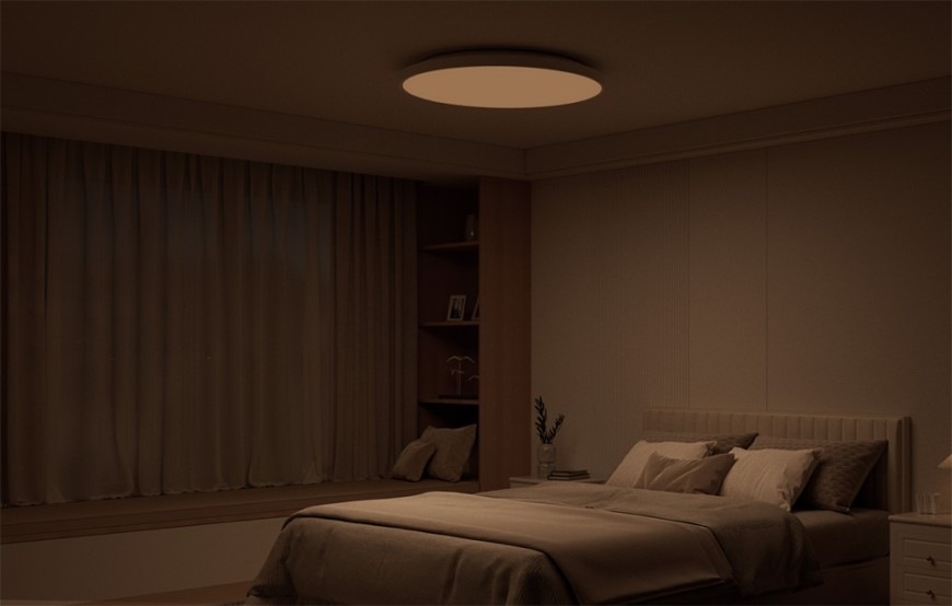 LED stropné svietidlo Yeelight Inteligentný CW Mercury C380 biele Stropné svietidlo Yeelight Chytré CW Mercury C380 inštalované v spálni