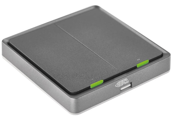 Vypínač EMOS GoSmart IP-2002ZB, ZigBee 3.0, 2-tlačidlový sivý Vypínač EMOS GoSmart IP-2002ZB, ZigBee 3.0, 2-tlačítkový - sivý