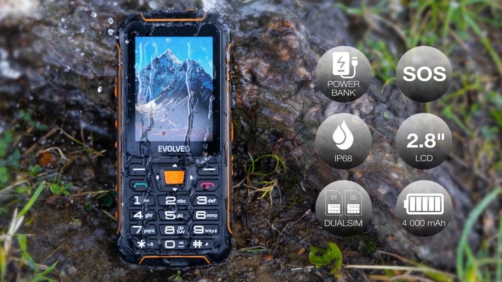 Mobilný telefón Evolveo StrongPhone Z6 čierny/oranžový Mobilný telefón Evolveo StrongPhone Z6 čierny/oranžový