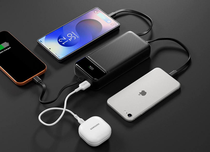Powerbank Spello by Epico ForcePack 20000mAh, s integrovanými káblami SP21 čierna Powerbanka Spello by Epico ForcePack 20000mAh, s integrovanými káblami SP21