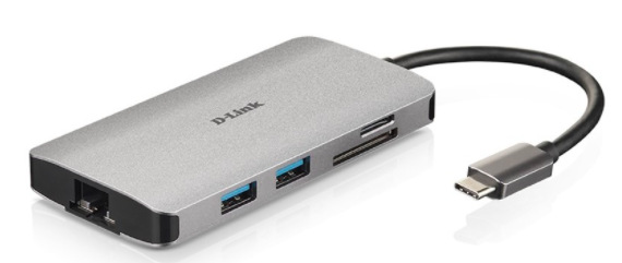 USB Hub D-Link USB-C/HDMI, 3x USB 3.0, RJ45, USB-C, SD, Micro SD