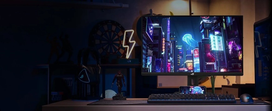 Herný monitor Asus ROG Strix XG27ACMS čierny Nechajte sa pohltiť ohromujúcou presnosťou obrazu na monitore Asus ROG Strix XG27ACS. J