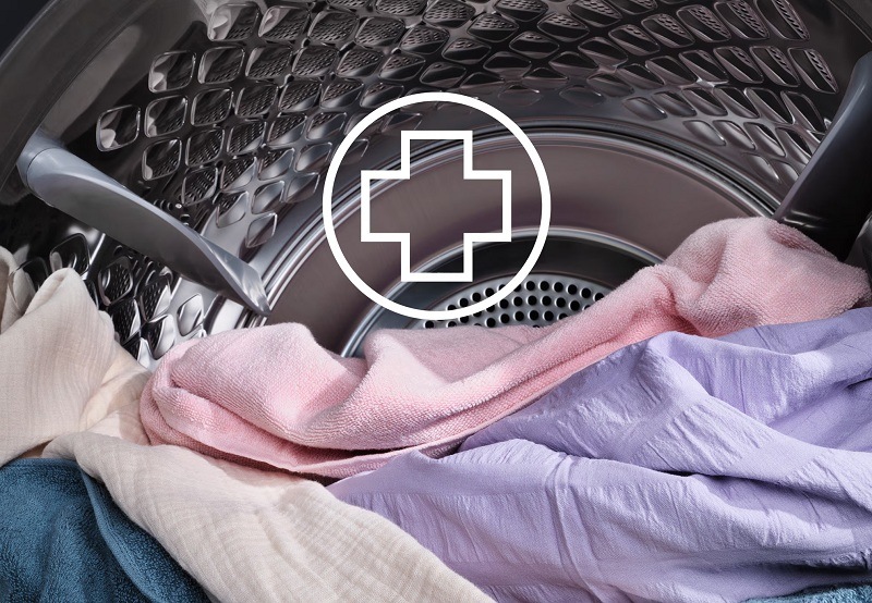 Sušička bielizne Electrolux Série 700 EW7D495UDC ocel Jemná bielizeň v bubne sušičky. Cez neho symbol programu hygiena.