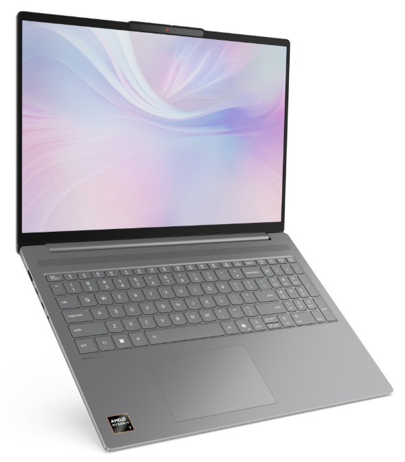 Notebook Lenovo IdeaPad Slim 5 16AKP10 sivý Otvorený šedý notebook Lenovo IdeaPad Slim 5 16AKP10 s tenkým rámčekom displeja