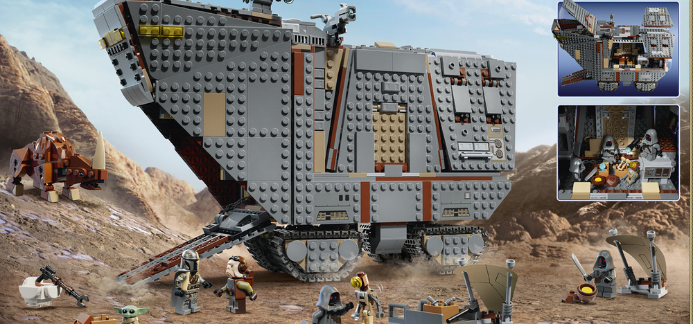 Stavebnica LEGO® Star Wars™ 75453 Offworld Sandcrawler™ a Mudhorn Pohyblivý Mudhorn prináša do hry nečakaný súboj, zatiaľ čo Mandalorian sa snaží získať jeho vajcia.