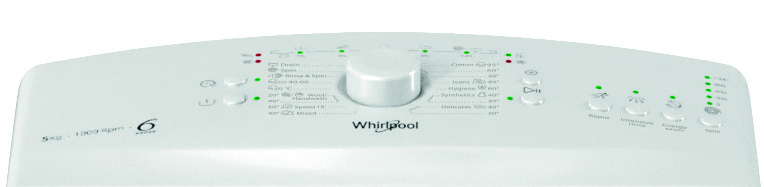 Práčka Whirlpool TDLR 5040L EU/N biela Práčka Whirlpool TDLR 5040L EU/N, biela, vrchom plnená, jednoduché ovládanie a nastavenie programov