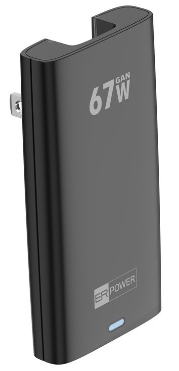 Cestovný adaptér ERPOWER Dual Travel Slim 67W, 2xUSB-C čierny