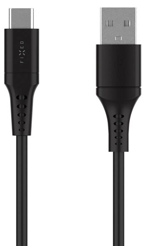 Nabíjací a dátový kábel FIXED s výkonom 60 W, čierna farba