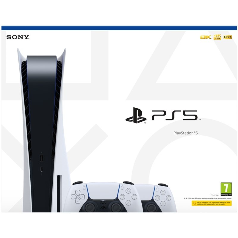 Herná konzola Sony PlayStation 5 Digital + 2x bezdrátový ovladač DualSense biela