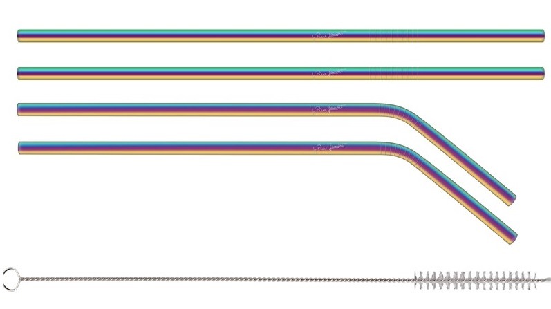 Slamky Lamart STRAW LT7053, set 5 ks, nerez