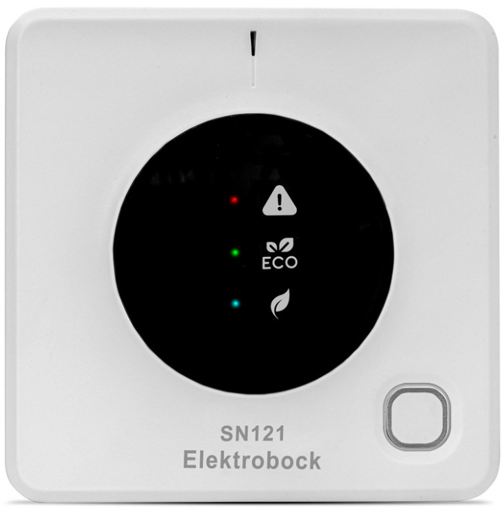 Senzor kvality vzduchu Elektrobock SN121-AN s LED indikáciou CO2, biele prevedenie