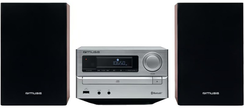 Mikrosystém MUSE M-62 BTS s FM tunerom a CD mechanikou, strieborná farba