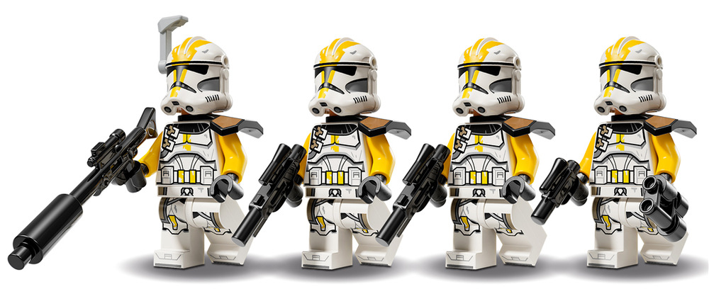 Stavebnica LEGO® Star Wars™ 75431 Bitevní balíček klonovaných vojáků z 327. hvězdného sboru Chodec AT-RT má kokpit pre minifigúrku, vystreľovač aj úložný priestor a dopĺňa ho pavúčí droid s vežou