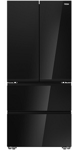 čierna chladnička french door haier HFKR7819DNGB spredu