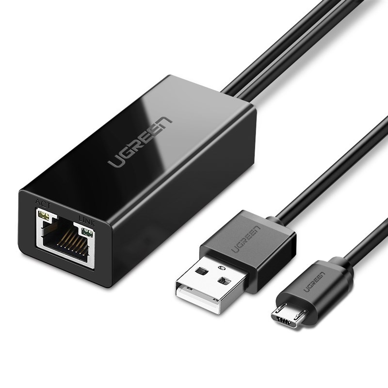 Sieťová karta UGREEN Ethernet Adapter for TV Stick čierna