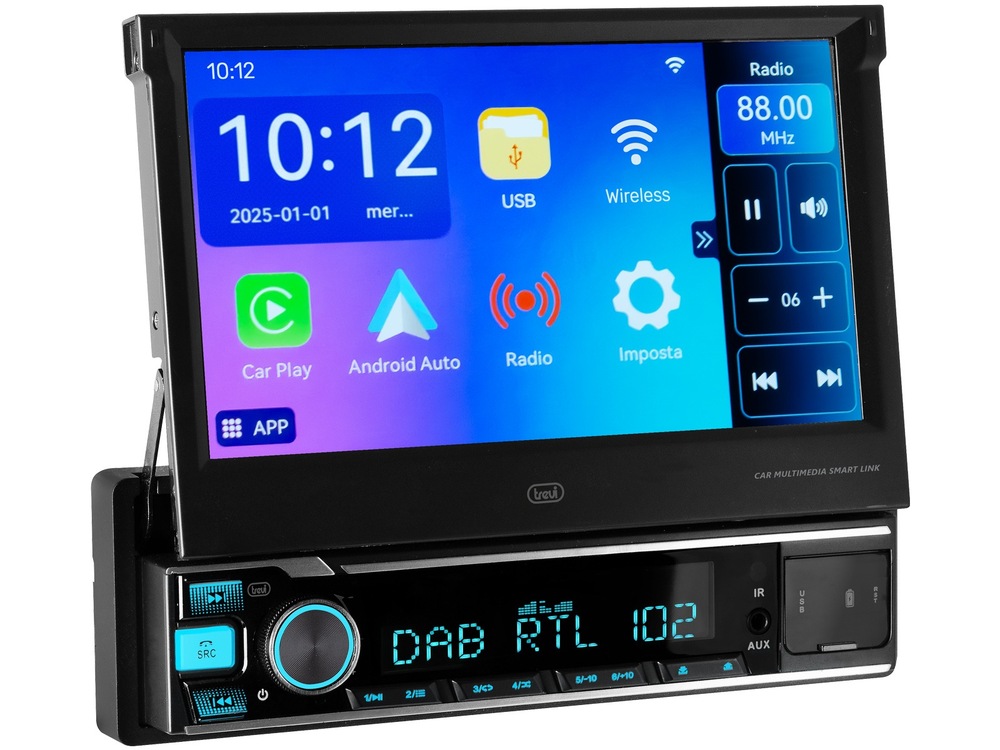 Autorádio s LCD Trevi MDV 6390 DAB čierne Trevi MDV 6390 DAB rádio s pohľadom na displej