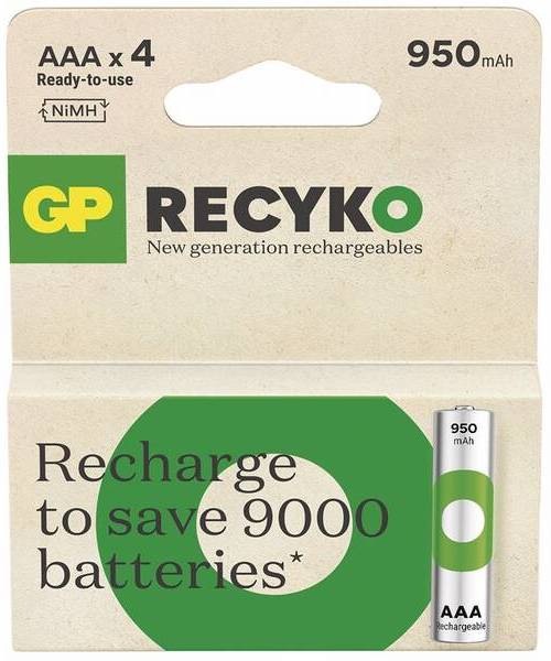 Batéria nabíjacia GP ReCyko 950 AAA (HR03), 4 ks