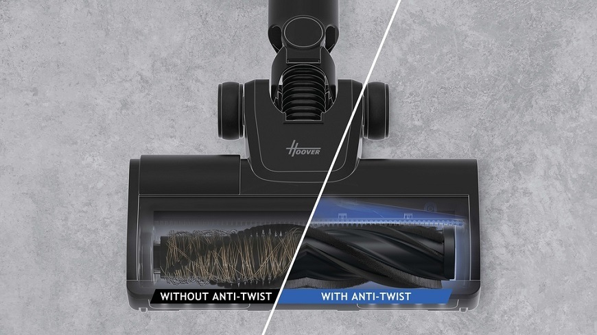 Tyčový vysávač Hoover HF4P10HX 011 čierny/ružový HF4P10HX 011 porovnanie hubica s antitwist a bez antitwist