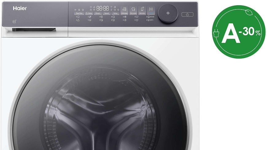 Práčka so sušičkou Haier HWD80-BP14367TUS biela práčka so sušičkou haier HWD80-BP14367TUS a zelená ikona A -30 %