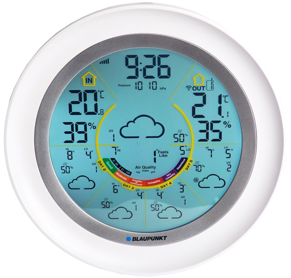 Meteorologická stanica Blaupunkt WS60WH APP biela Meteostanica Blaupunkt WS60WH APP čelný pohľad